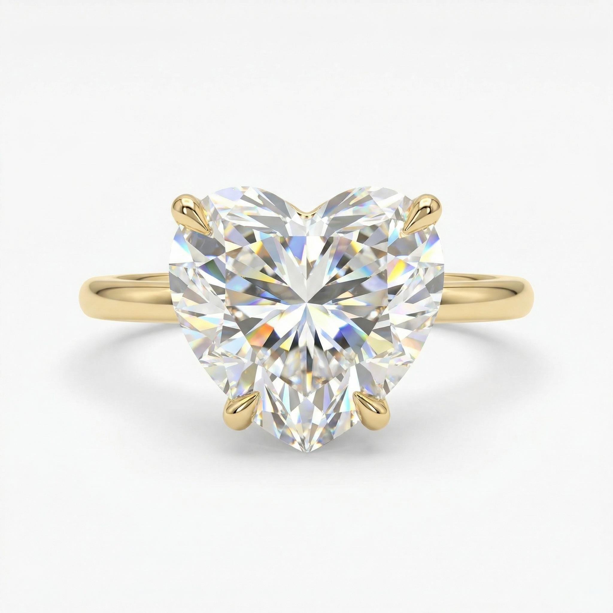 14K Gold Heart Moissanite Ring