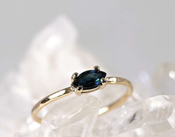 Blue sapphire ring sale etsy