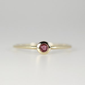 Pink Tourmaline Ring, Birthstone Ring, 14k Gold Pink Gemstone Ring, Dainty Promise Ring, Minimalist Gold Ring, Gold Jewelry Gift for Mom