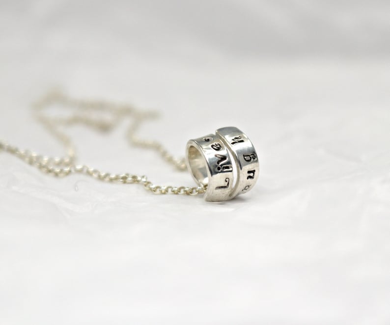 Personalized Message Necklace Sterling Silver Scroll Etsy