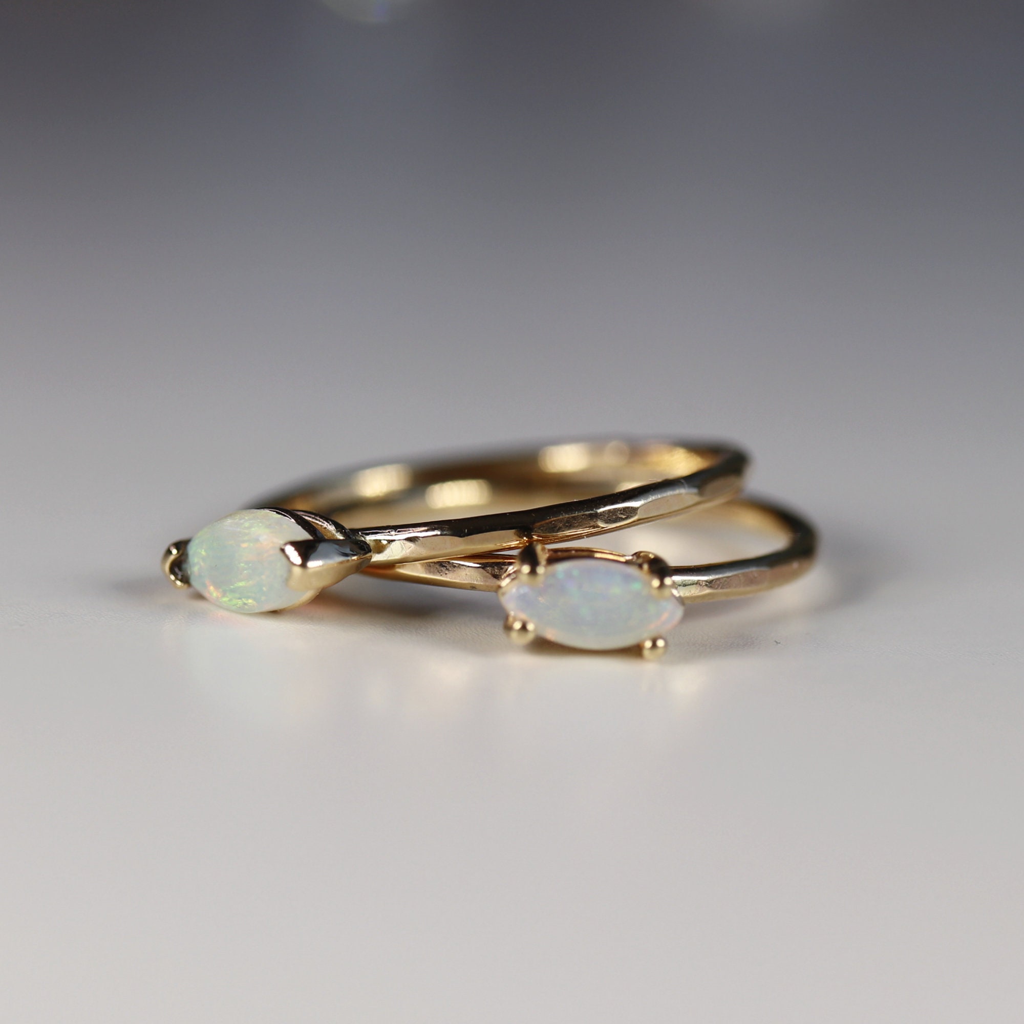 14k Gold Australian Opal Ring Opal Gold Ring Opal | Etsy