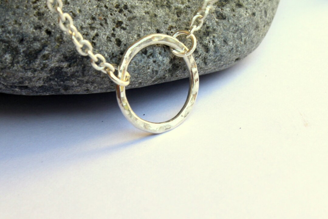 Karma Necklace, Sterling Silver or Gold Filled Circle Necklace, Open