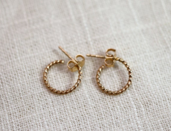 Gold wire hoop earrings small shop