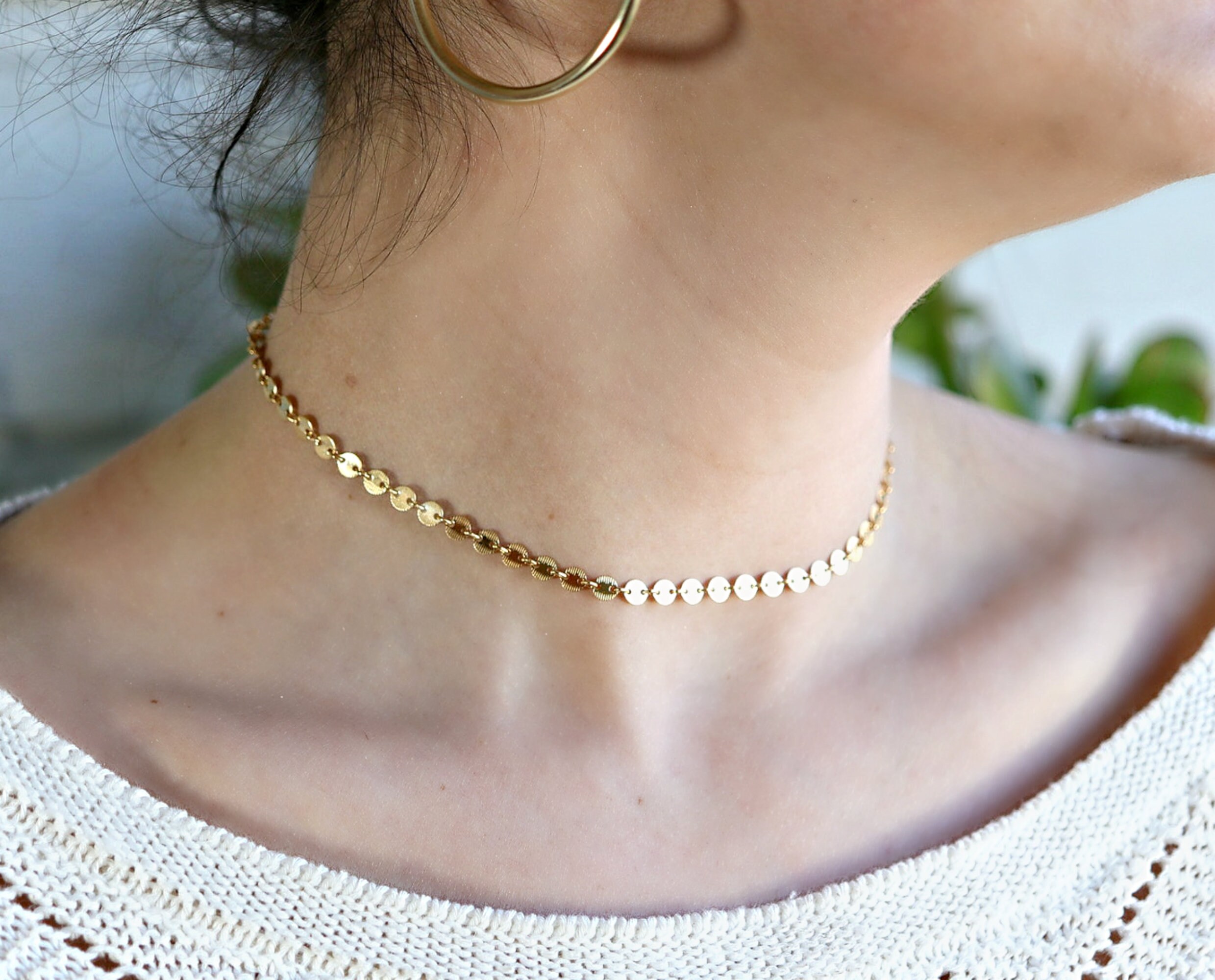 Thin Gold Choker Gold Choker Necklace 14kt Gold Filled 