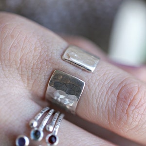 Kühner breiter Silberring, Sterlingsilber-Zigarrenband, personalisierter klobiger offener Silberring, Boho-Statement-Ring, Geschenk für den besten Freund Bild 4