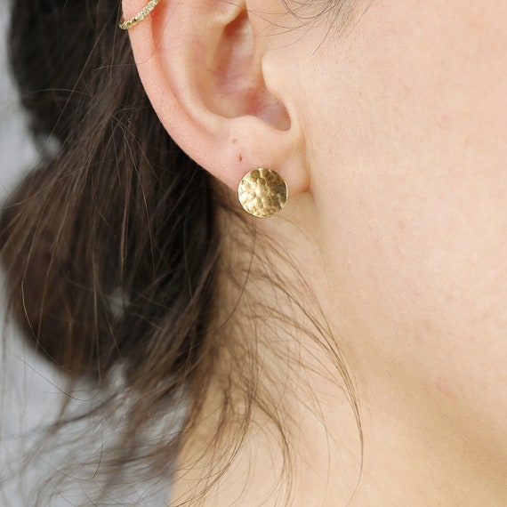 Double Hammered Disc Earrings | Magpie Jewellery