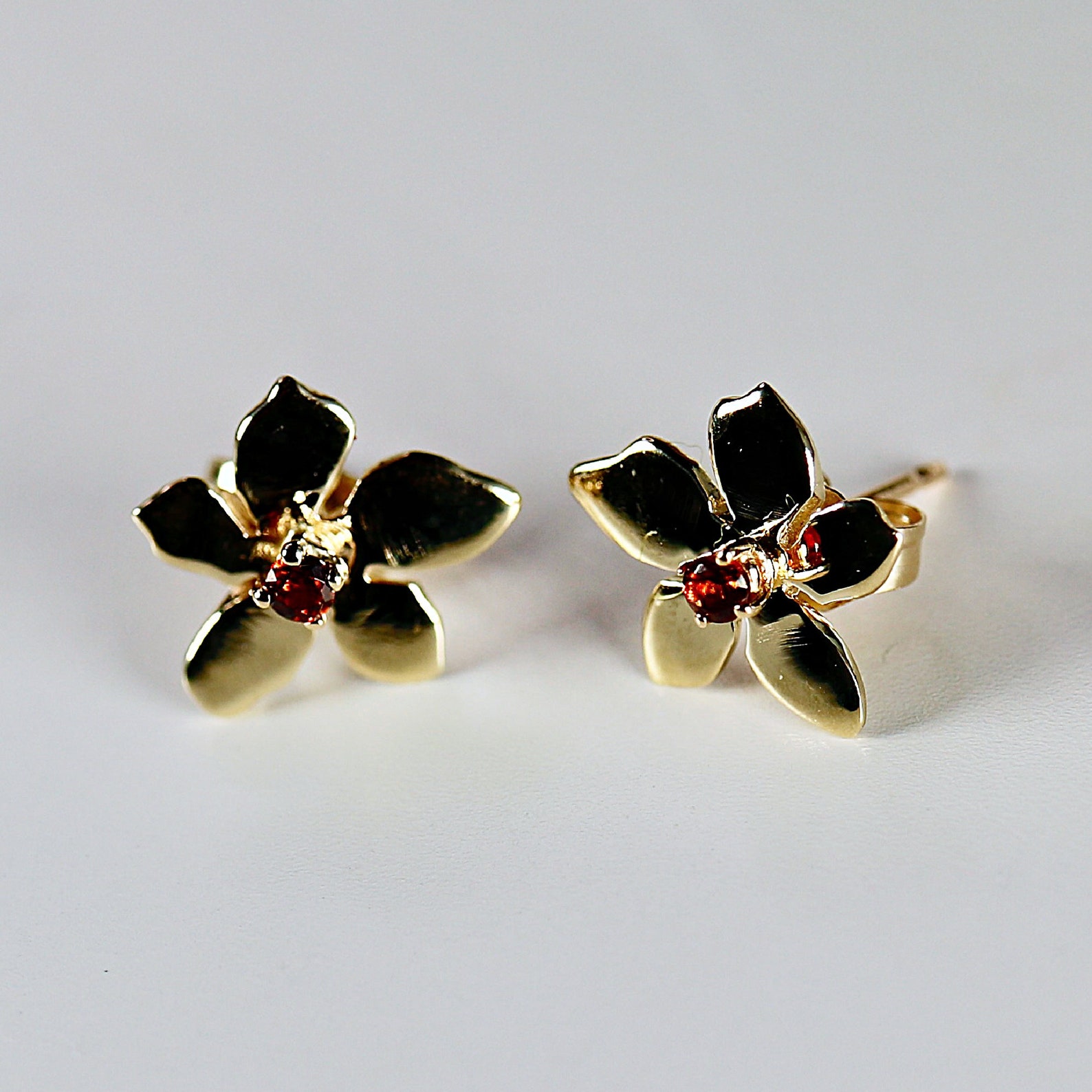 14k Gold Sakura Drop Earrings