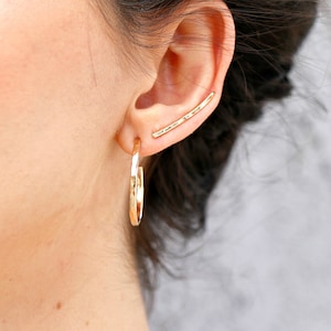 Unique Gold Ear Climber, Handmade Ear Crawler Earrings, Minimalist Ear Crawlers Earrings Gold Filled Ear Crawler Earrings, Best Friend Gift