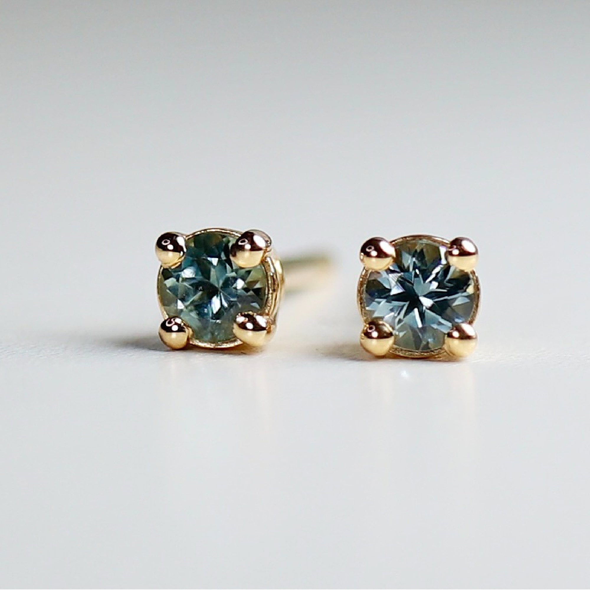 Blue Sapphire Bridal Stud Earrings