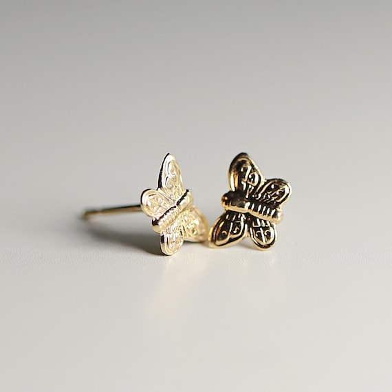 [LLOYD] 14K☆Butterfly Earrings Butterfly Earrings 14k Solid Gold, Minimalist Butterfly Stud