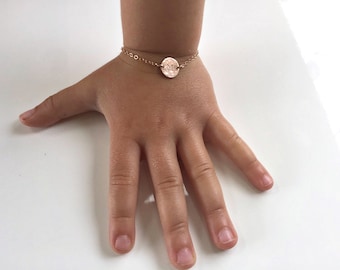 Kids Bracelet, Kids Initial Charm 14k Gold Filled, Toddler Bracelet, Girl Bracelet, Personalized Kids Initial Bracelet, Grandchild Gift