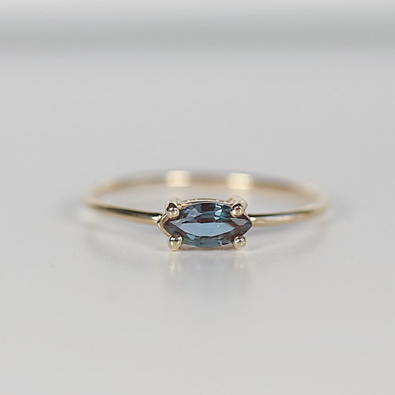 Buy Alexandrite Ring: 14k Gold Marquise East West Engagement Ring