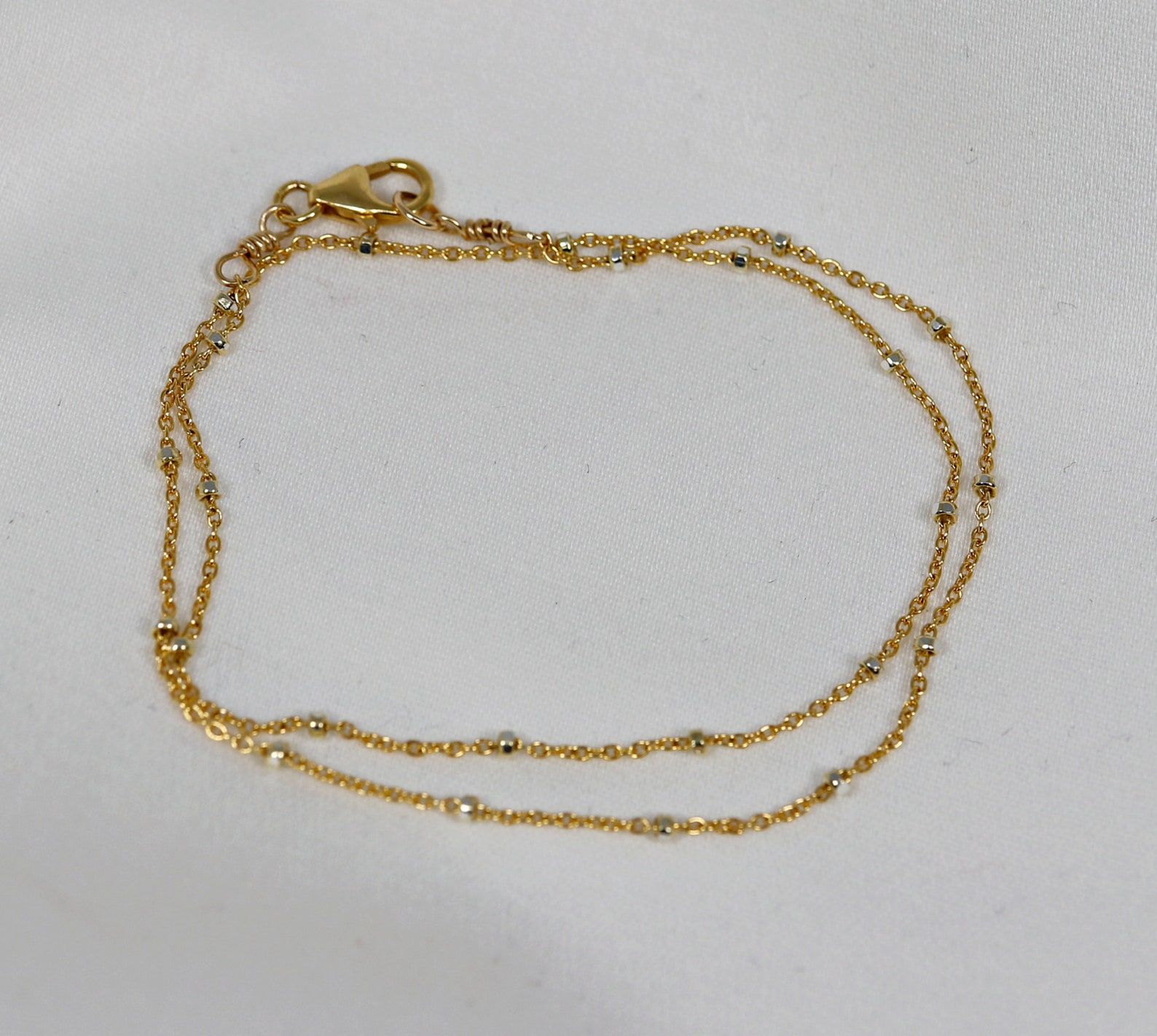 Double Bracelet Gold Wrap Bracelet Gold Double Wrap Chain Etsy