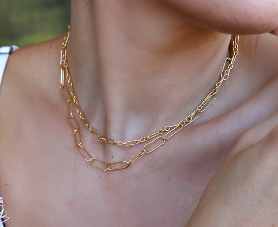 Gold Rope Chain Choker, Simple Minimalist Short Gold Necklace for Wome–  annikabella