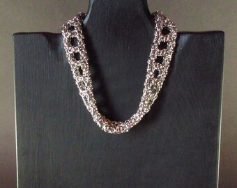 Stainless Steel Byzantine Ladder Weave Chainmaille Choker Necklace