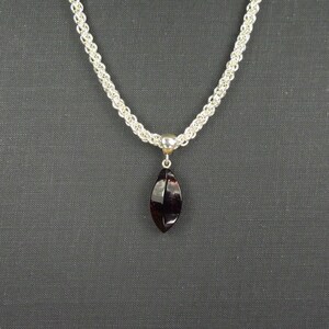 Sterling Silver Fossil Pendant Jens Pind Weave Chainmaille Necklace