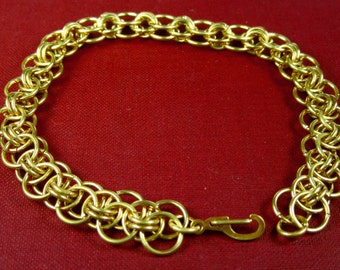 Gold Helm Chain Weave Chainmaille Bracelet