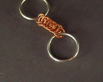 Copper Half Persian 5 in 1 Weave Chainmaille Keychain