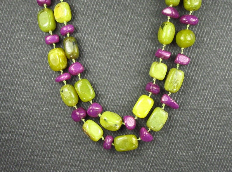 Serpentine and Stone Knotted Necklace image 4