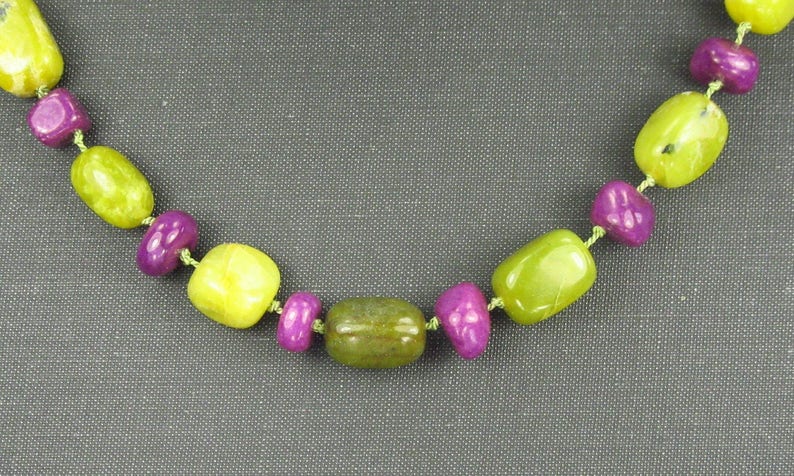 Serpentine and Stone Knotted Necklace image 3