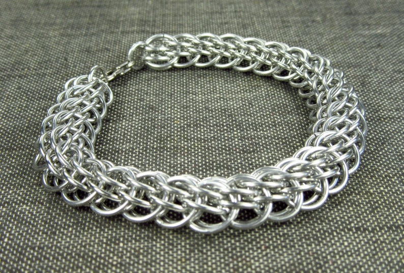 Aluminum Double Half Persian Weave Chainmaille Bracelet Etsy