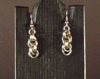 Stainless Steel Double Spiral Weave Chainmaille Earrings