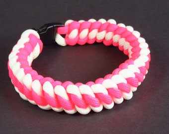 Pink and White Paracord Bracelet