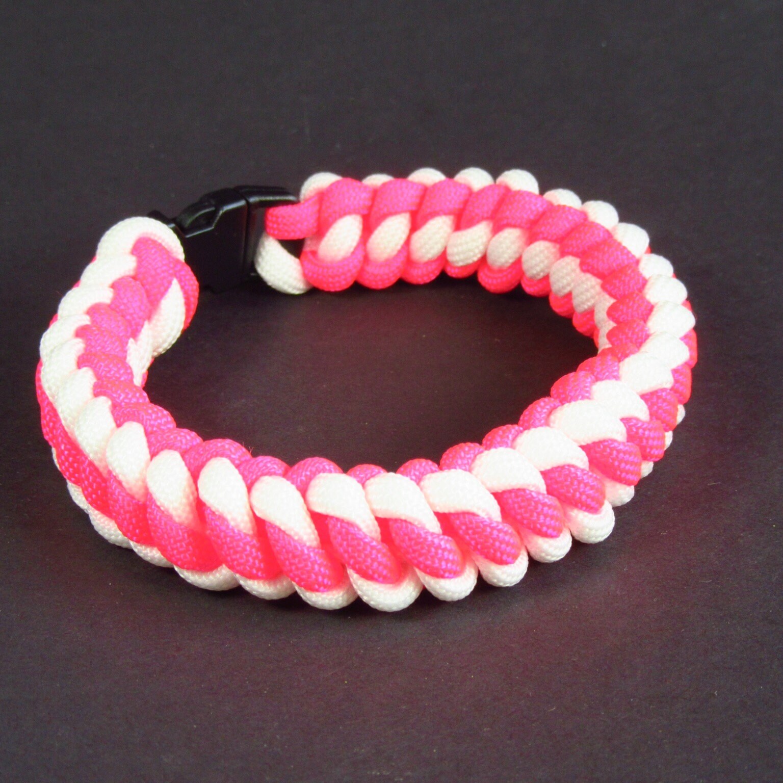 Pink and White Paracord Bracelet Etsy UK