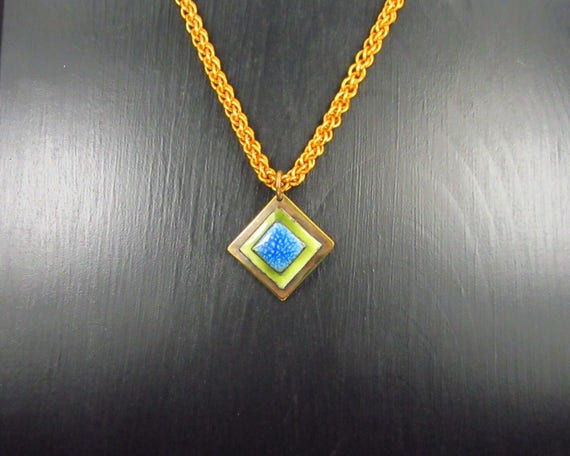 Gold Aluminum \u0026 Enameled Pendant Jens 
