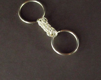 Silver Full Persian Weave Chainmaille Keychain