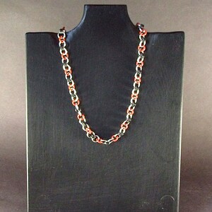 Rubber & Aluminum Infinity (One in 1 in 2) Weave Chainmaille Necklace