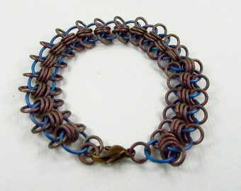 Anodized Titanium Eurotank Weave Chainmaille Bracelet