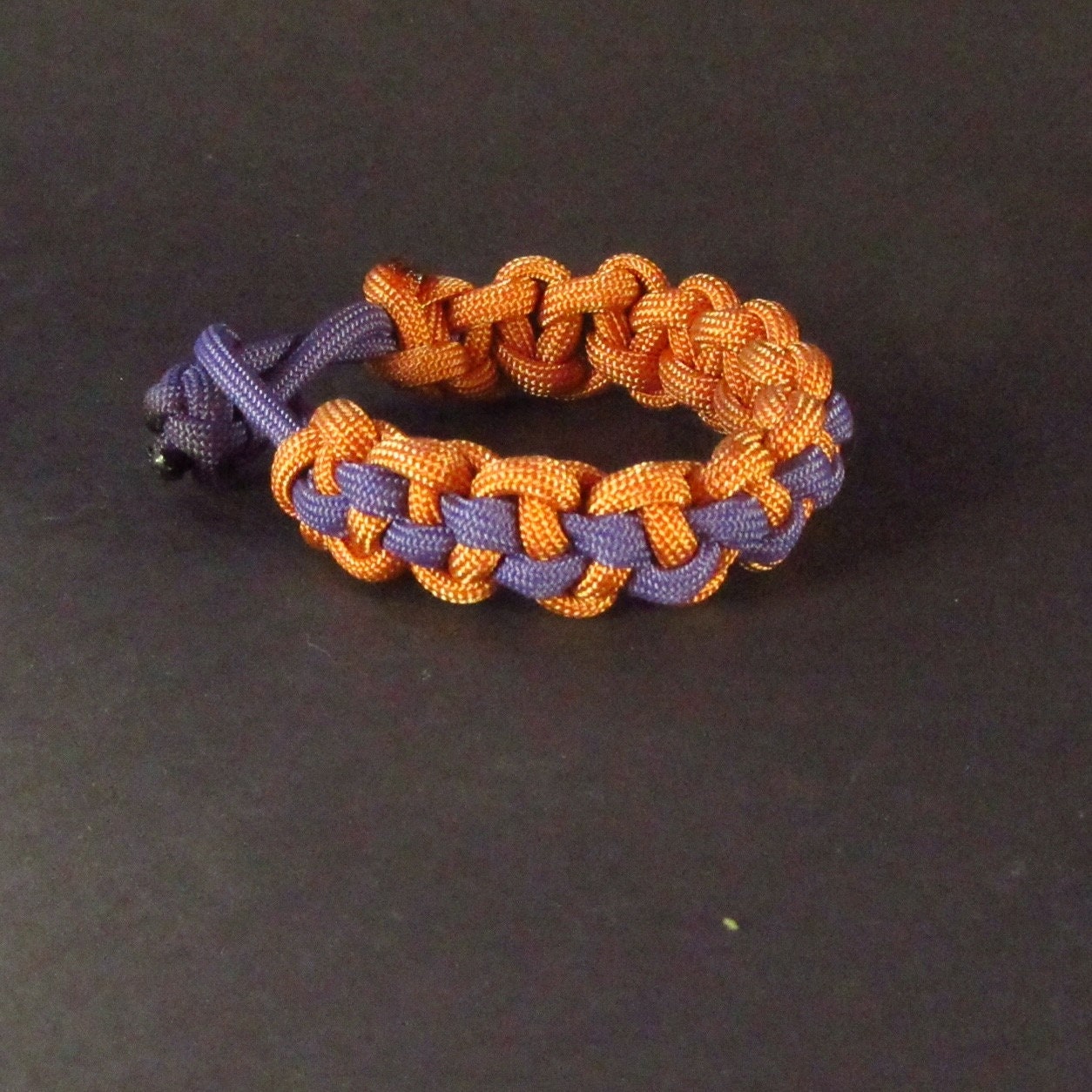 Paracord Bracelet, Color Black, Brown Gold and Coyote Brown