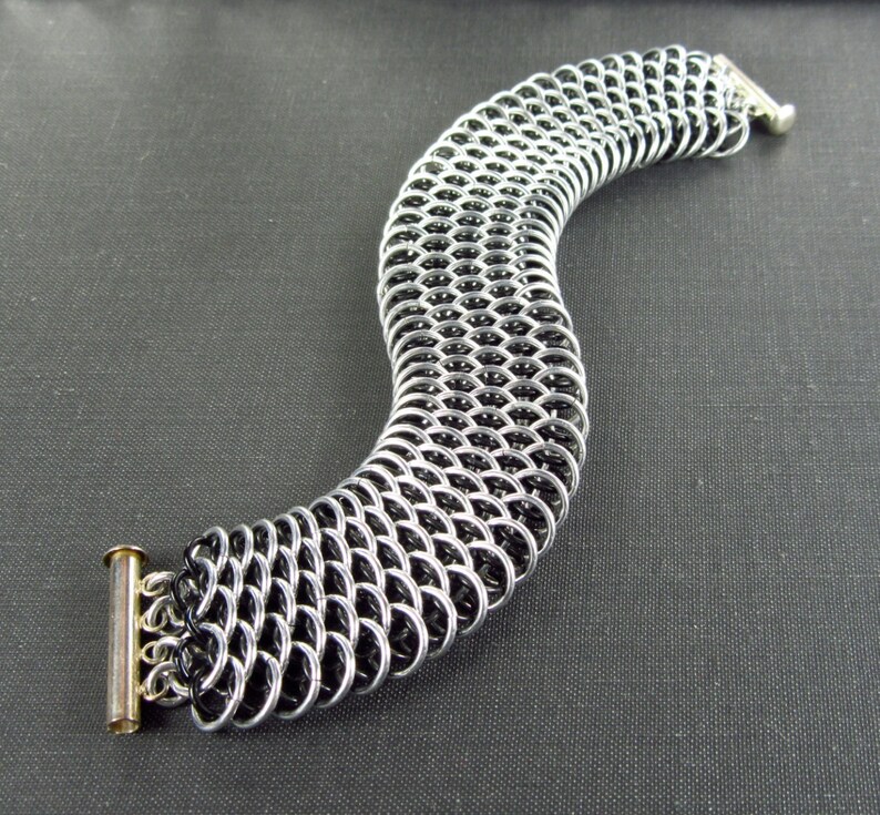 Aluminum Dragon Scale Weave Chainmaille Bracelet Etsy