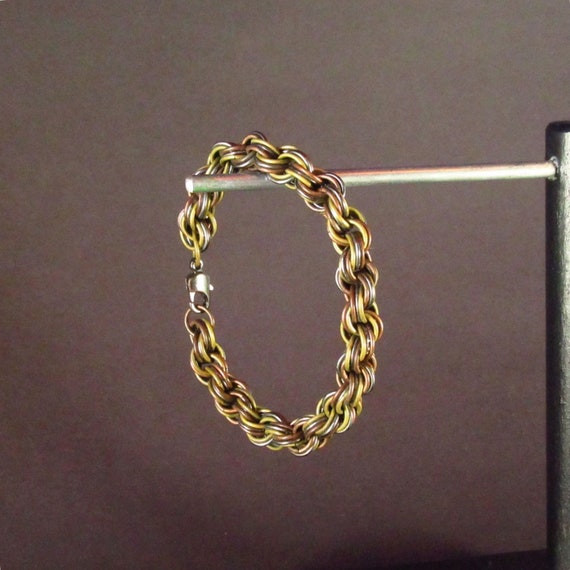 Bronze, Antique Copper & Gunmetal Triple Spiral Weave 
