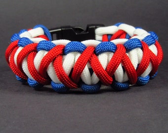 Red, White, Blue July 4th Paracord Bracelet