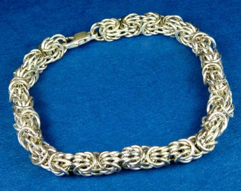 Silver Tryzantine Weave Chainmaille Bracelet
