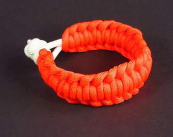 Orange and White Quick Deploy Strap Paracord Bracelet