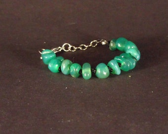 Green Carnelian Knotted Bead Bracelet