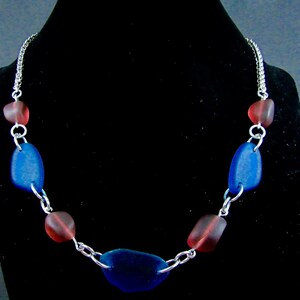 Recycled Glass & Stainless Steel Jens Pind 3 Weave Chainmaille Necklace