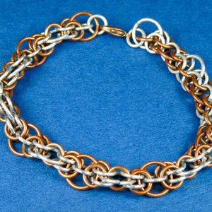 Copper & Aluminum Rings of Saturn Weave Chainmaille Bracelet