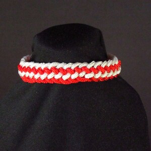 Rot Weiß Genueser Zipper Sinnet Paracord Armband