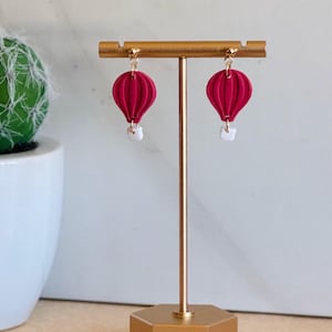 Hot Air Balloon Earrings | Balloon Polymer Clay Earrings | Clay Dangle Earrings