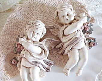 Shabby Vintage Distressed Angel Plaques Wall Home Decor