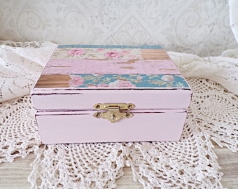 Shabby Pink Upcycled Jewelry Box