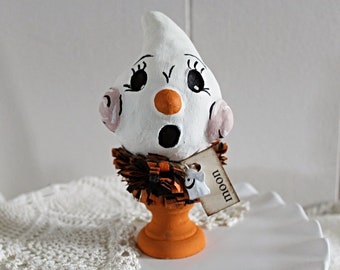 Handmade Folk Art Clay Halloween Ghost Ghoulie Home Decor