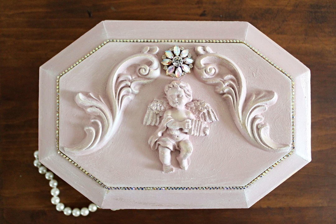 Shabby Upcycled Vintage Wood Angel Jewelry Box - Etsy