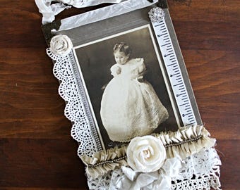 Shabby Altered Art Antique Matte Mixed Media Photograph Card