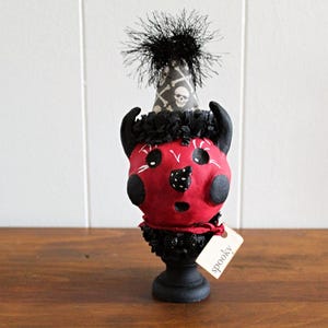 Handmade Folk Art Clay Halloween Mischievous Devil  Home Decor