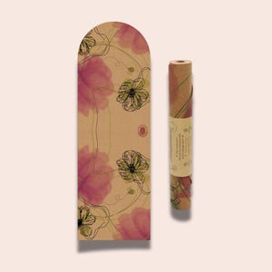 yoga mat with flowers. made of cork